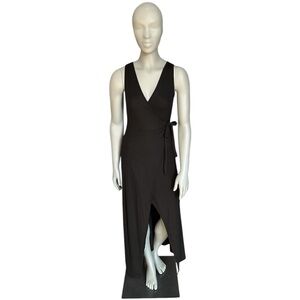 🆕 Jessica Simpson Black Hi-Low Maxi Sleeveless Tie Front Dress M